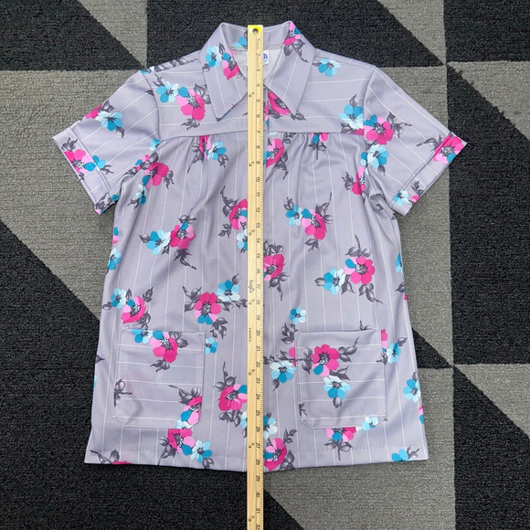 Sz S/M VINTAGE 70s Andea of New York WAITRESS TOP Shirt Uniform Thick Poly USA - Picture 8 of 14